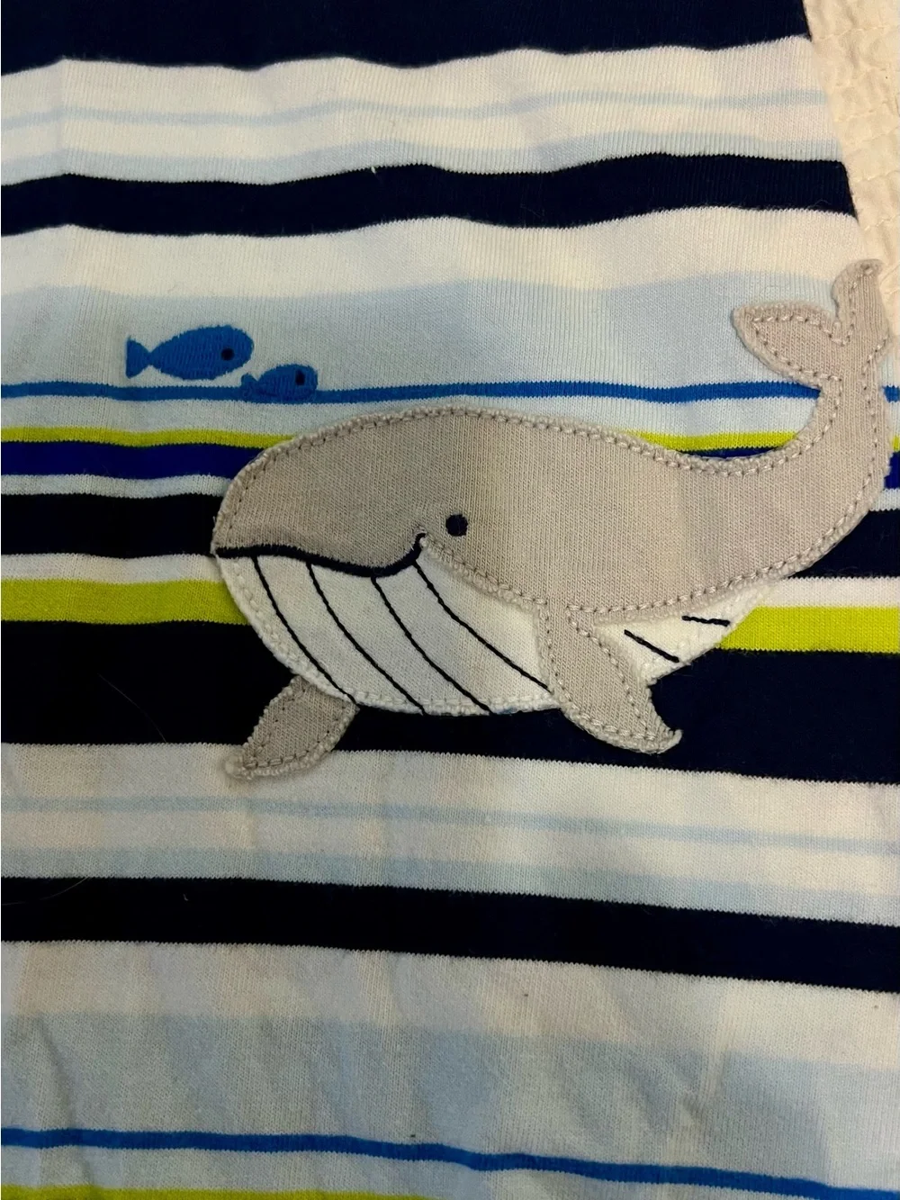Carter's Navy, White & Lime Striped Snap-Front Baby Top